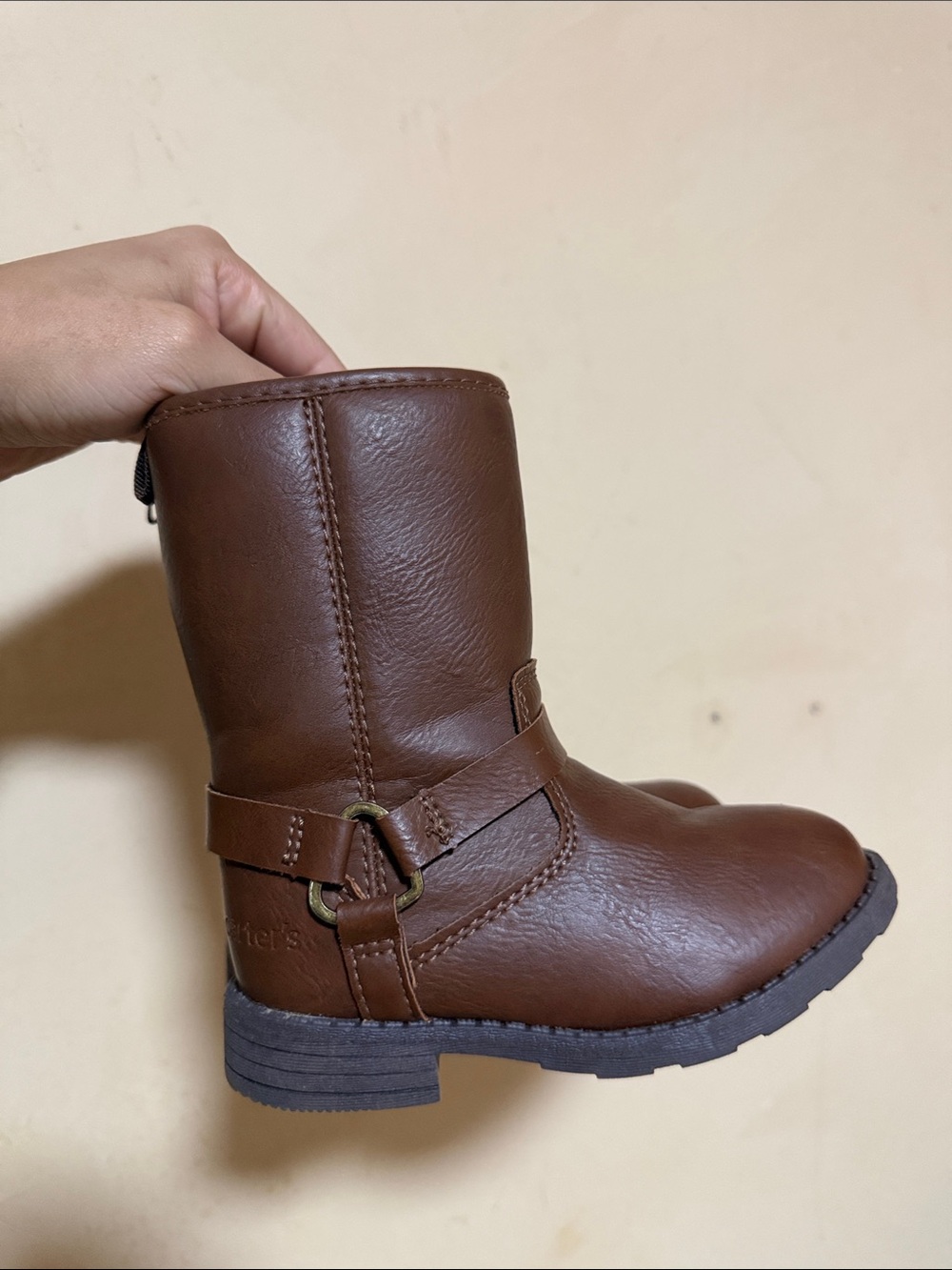Carter's Brown Faux-Leather Harness Boot